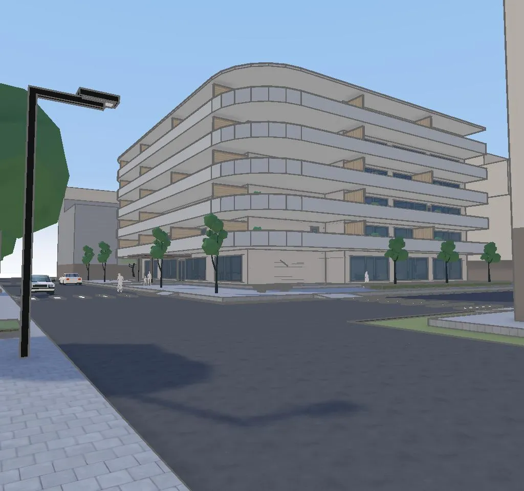 The mixed-use buildings project in Arkio