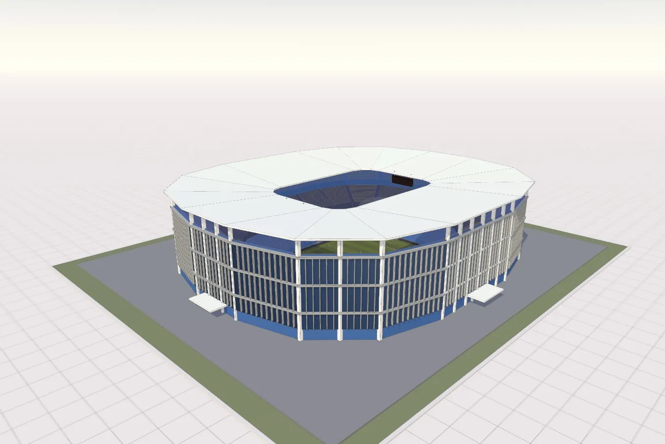 A stadium modeled in Arkio
