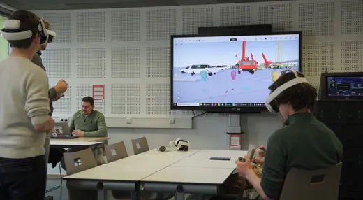 A student reviewing a built-environment design in Arkio